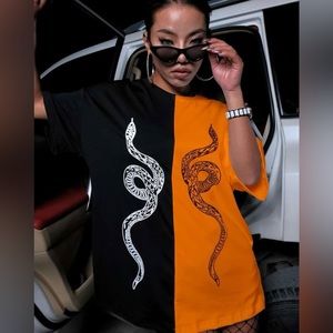 Black and Orange spilt Shirt